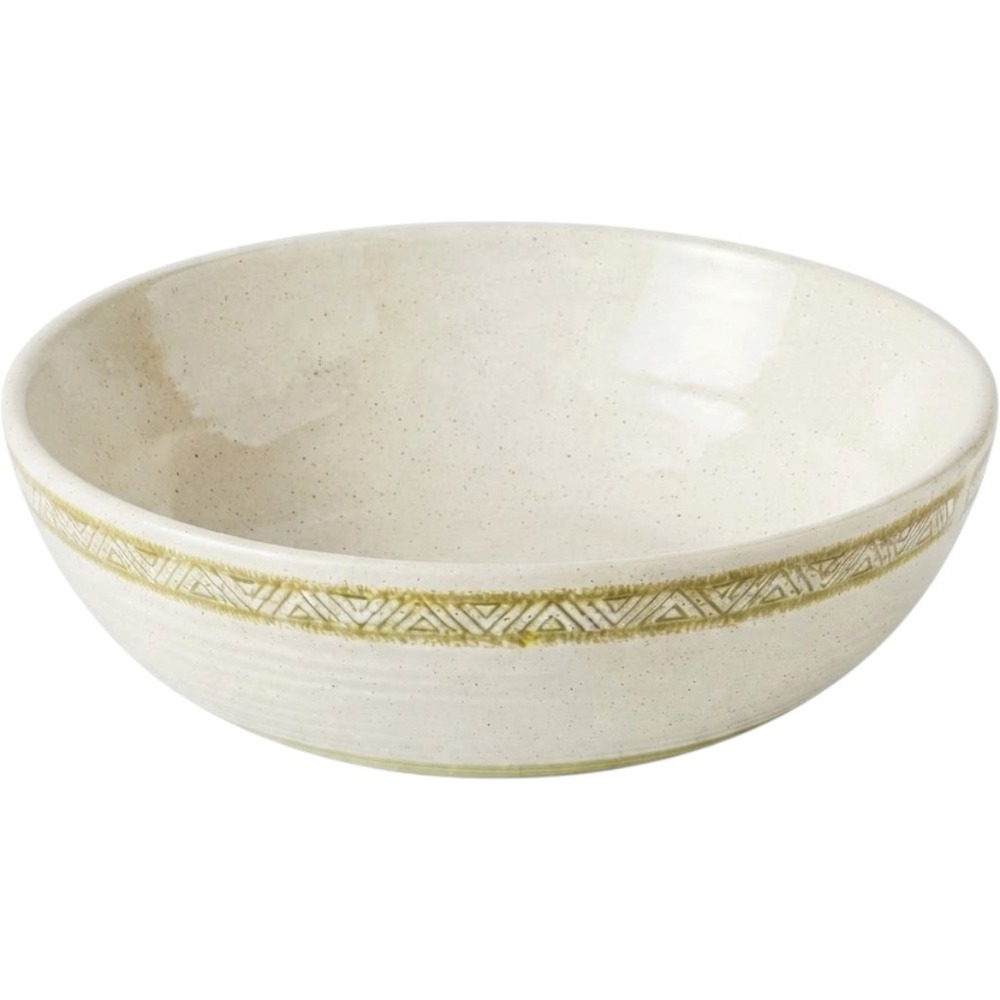 Franciscan Earthenware Toffee Serving Bowl Vintage MCM Green Cream 29-68 9 inch